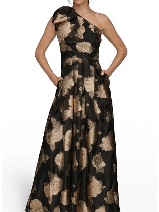 Donna Karan New York Dresses & Skirts - One-Shoulder Metallic Jacquard Gown